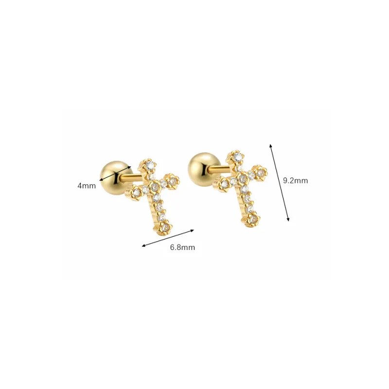 Boucle D oreille Croix Femme