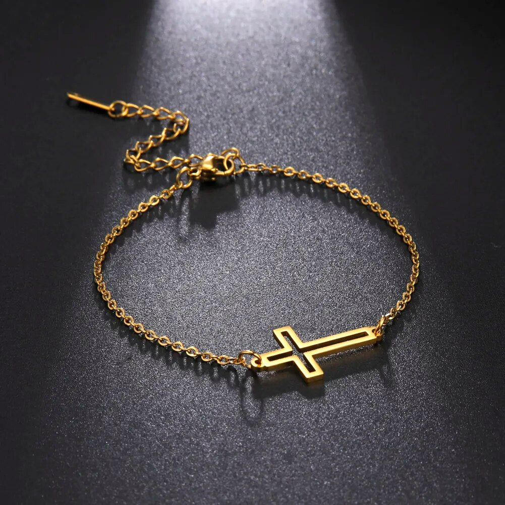 Bracelet Croix Femme Or