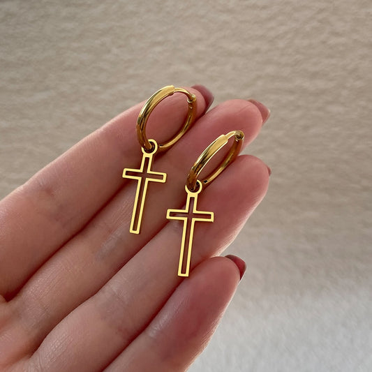 Boucle D oreille Croix Piercing