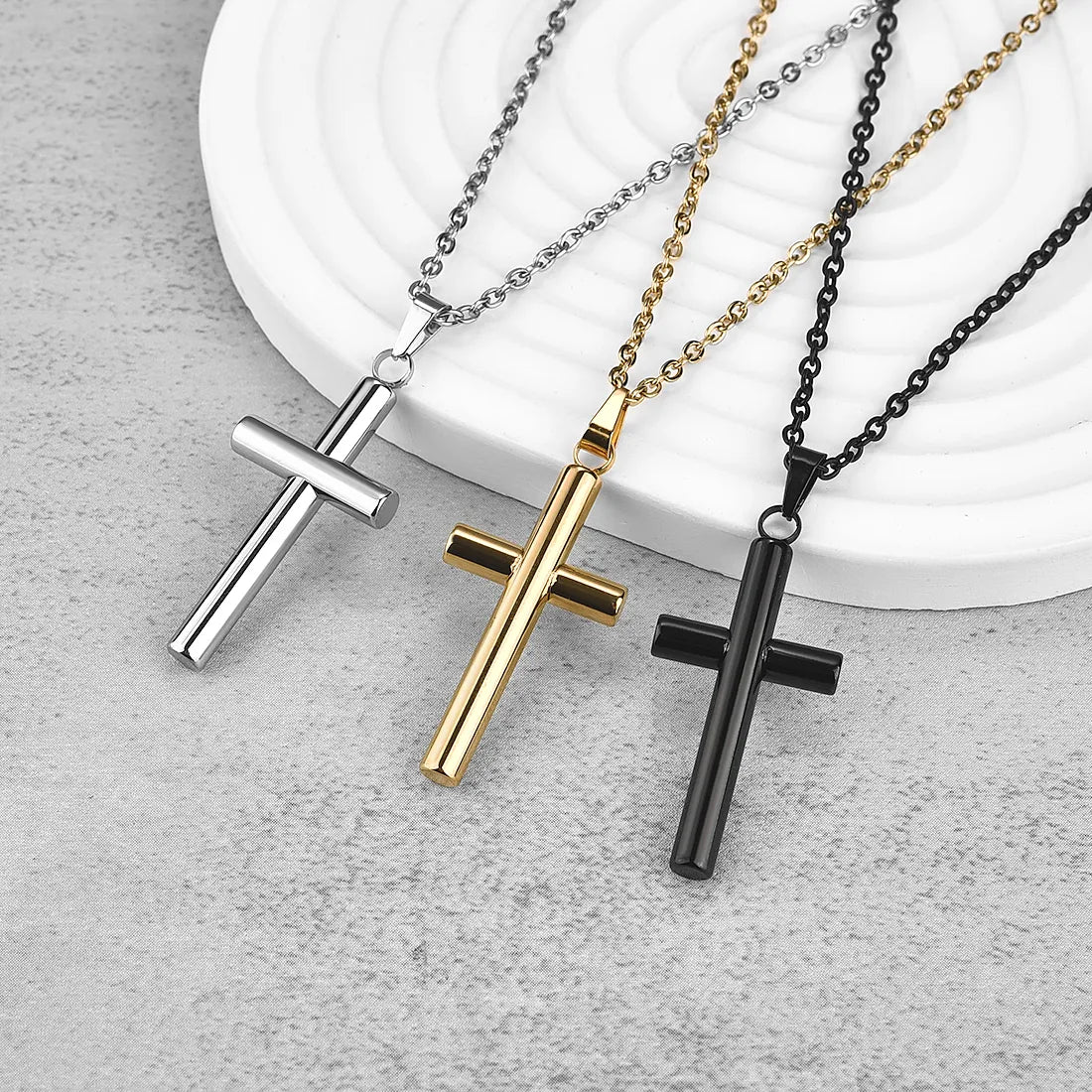 Chaine Pendentif Croix Homme Argent