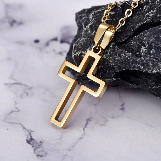 bijoux croix acier homme