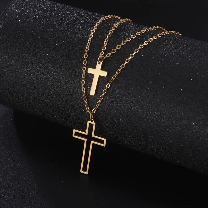 Collier Croix Acier Inoxydable Femme