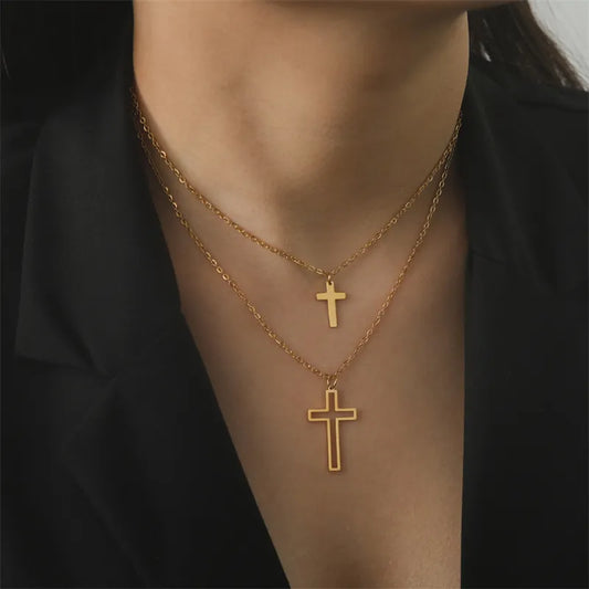 Collier Croix Acier Inoxydable Femme