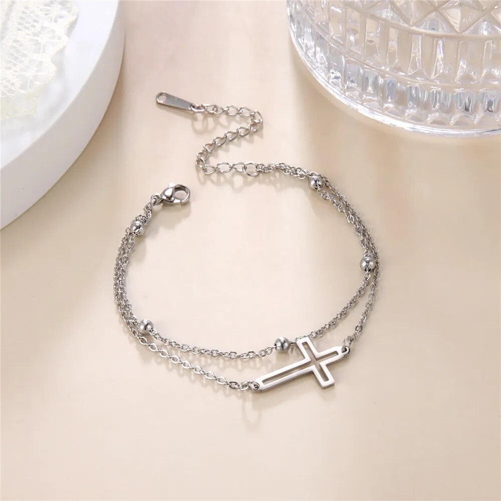 Bracelet Croix Femme Or