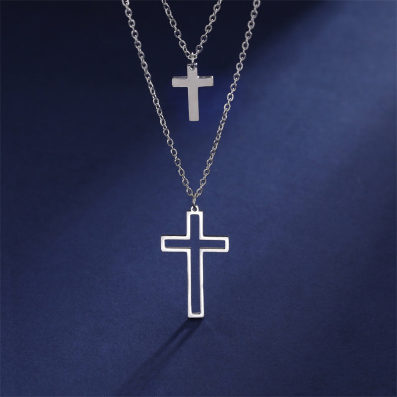 Collier Croix Acier Inoxydable Femme