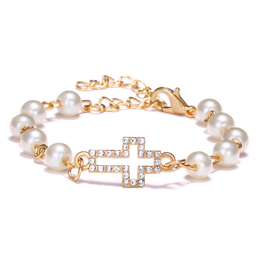 Bracelet Croix Perle